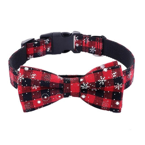 4 Size Christmas Snow Dog Collar Cute Bow
