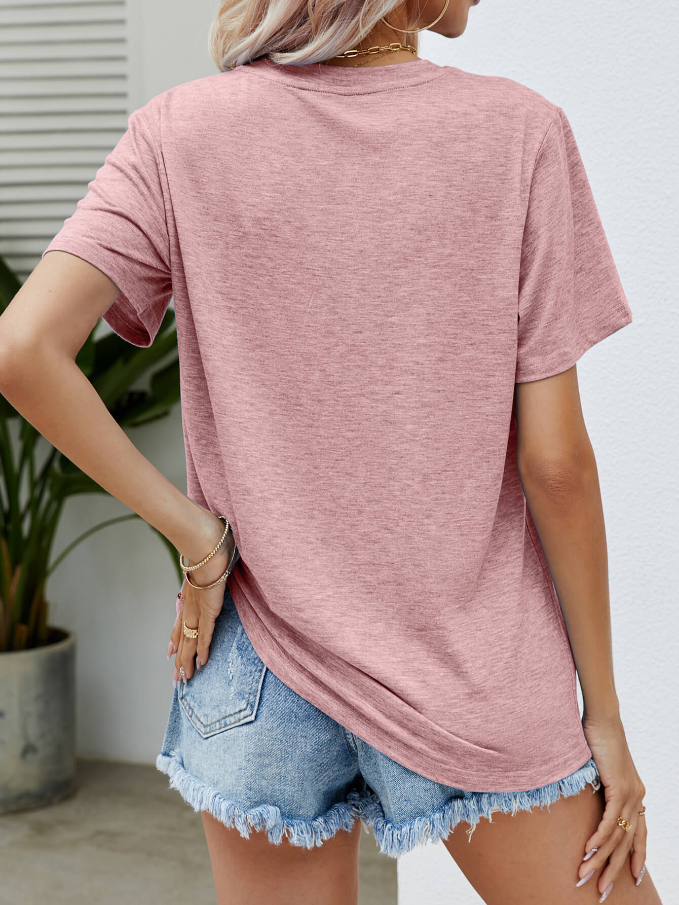 Happy Easter Graphic Round Neck Tee Shirt