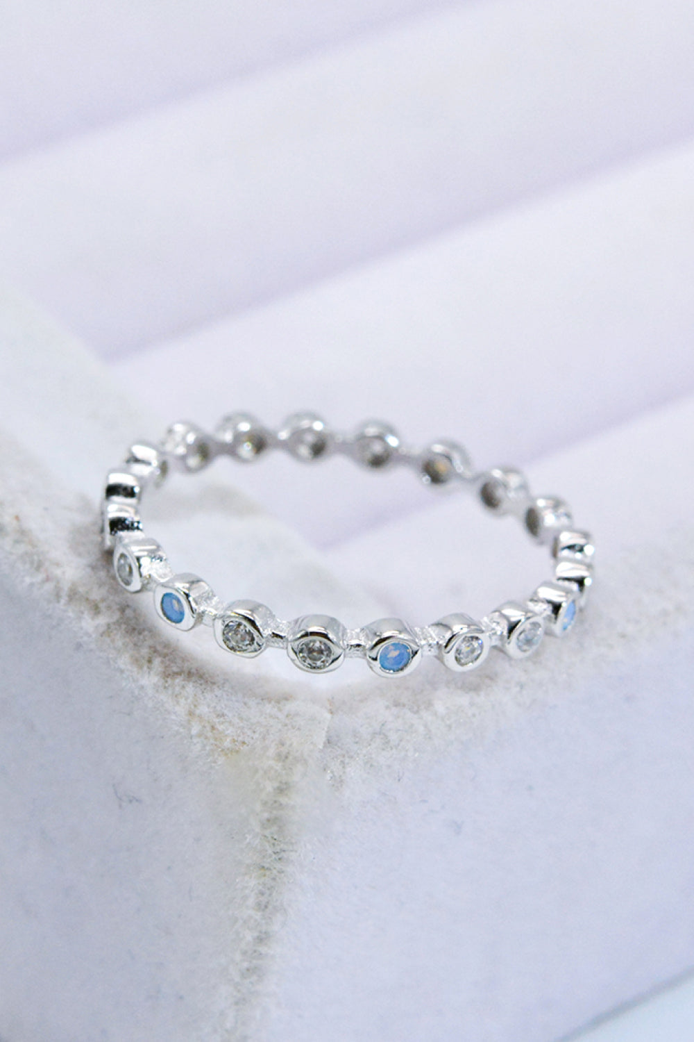 Zircon and Natural Moonstone Ring Image1