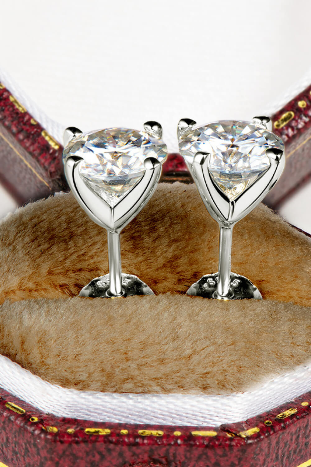 Moissanite 4-Prong Stud Earrings Image2