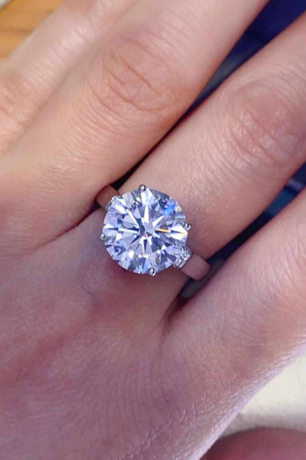 Moissanite Platinum-Plated Ring Image4