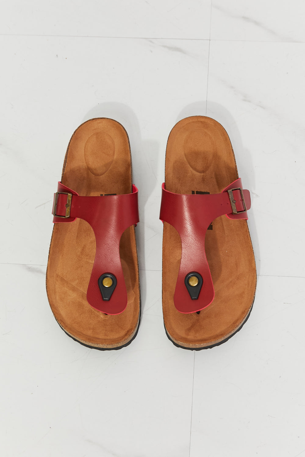 Mmshoes Drift Away T-Strap Flip-Flop In Wine
