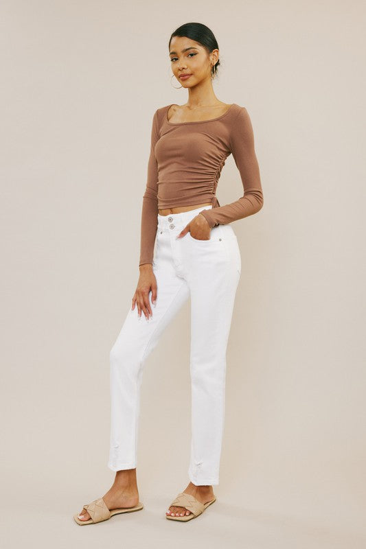 Kan Can USA High Rise Slim Straight-Kc5217Wt