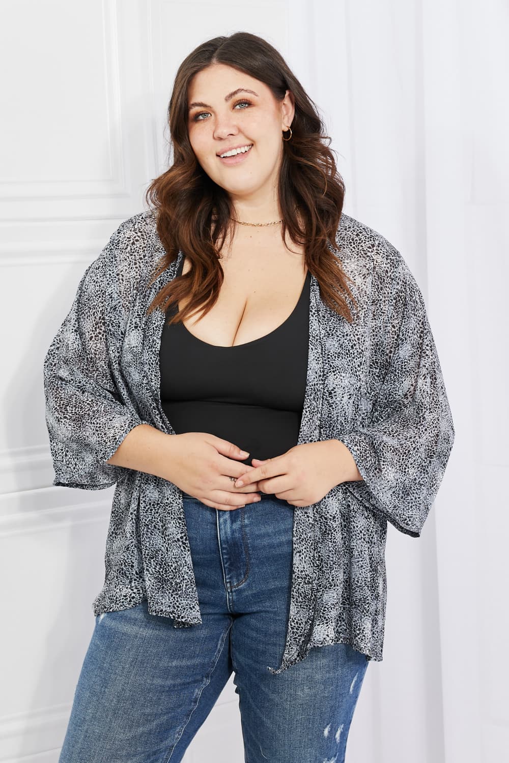 Melody Snake Print Chiffon Kimono