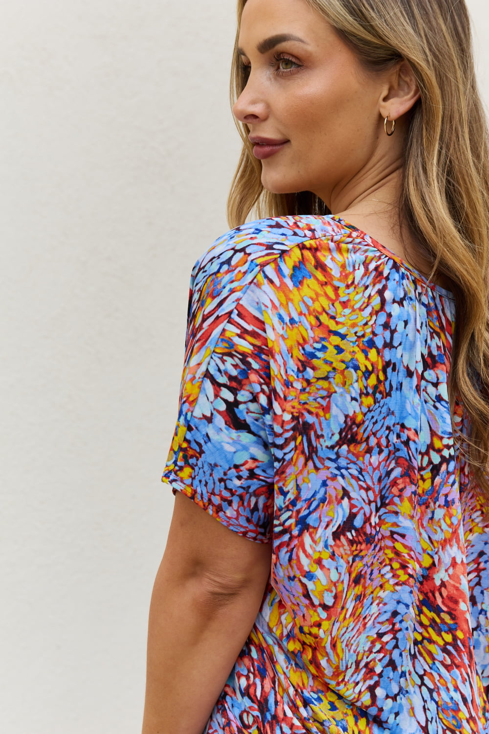 Printed Dolman Flowy Top Image 5