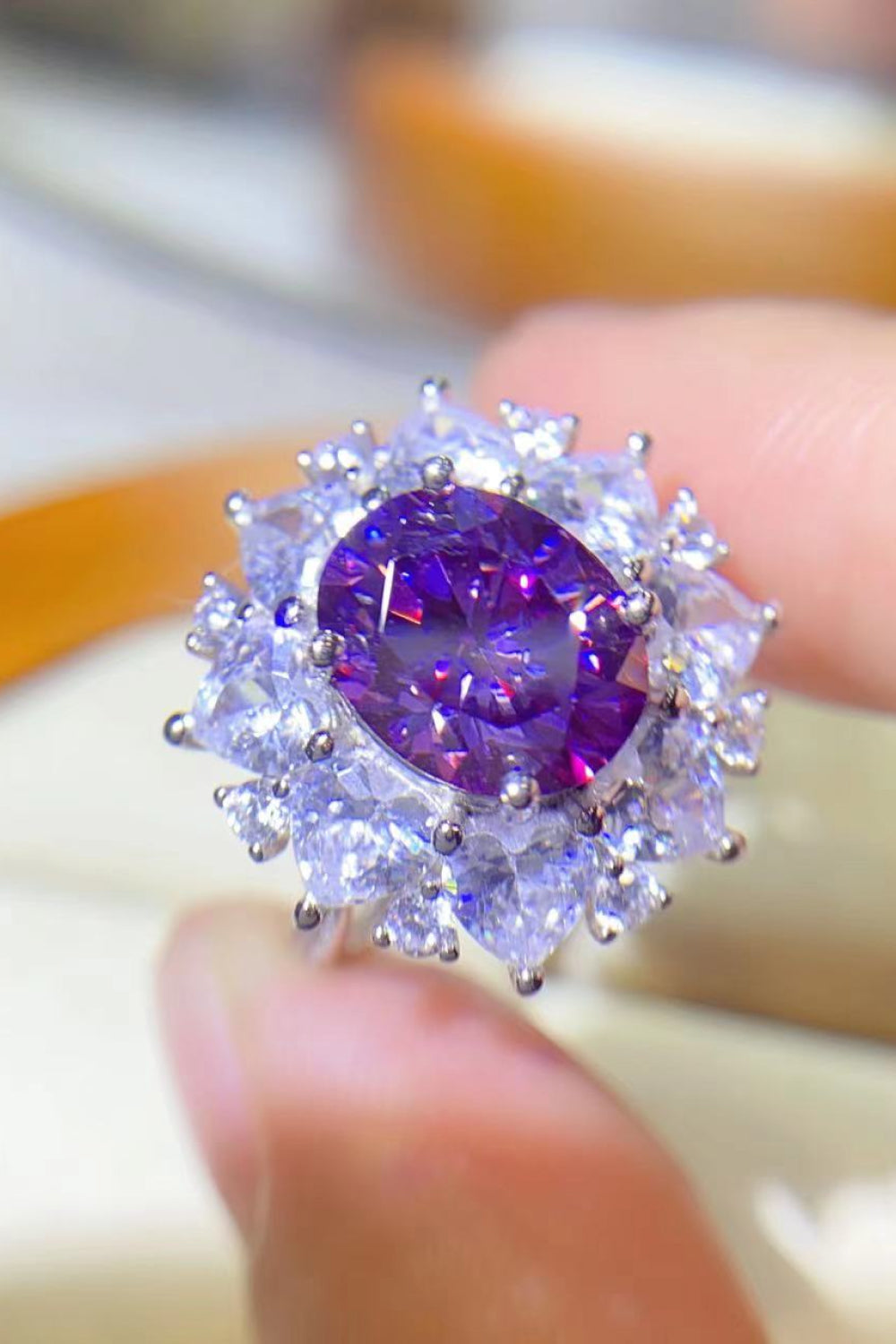 Moissanite Platinum-Plated Ring Image2