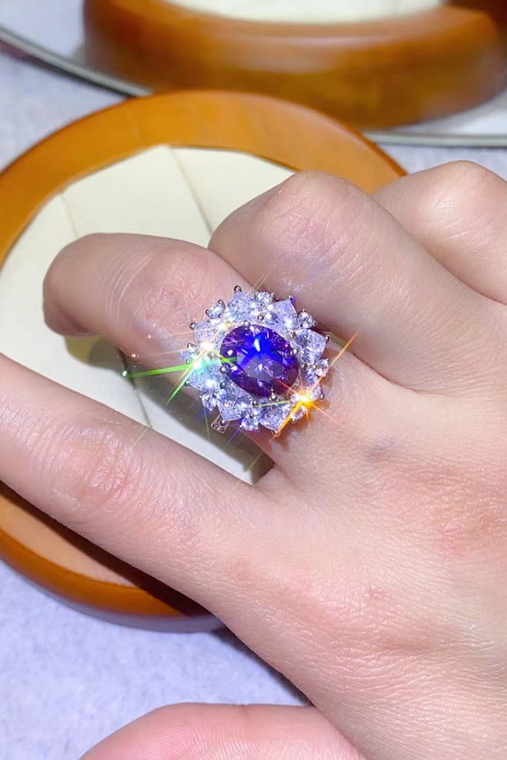 Moissanite Platinum-Plated Ring Image5