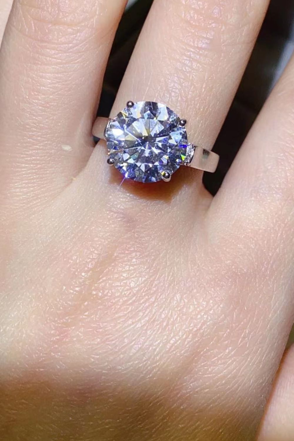 Moissanite Platinum-Plated Ring Image1