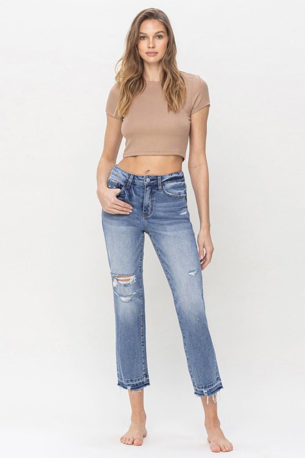 Lovervet  Lena High Rise Crop Straight Jeans