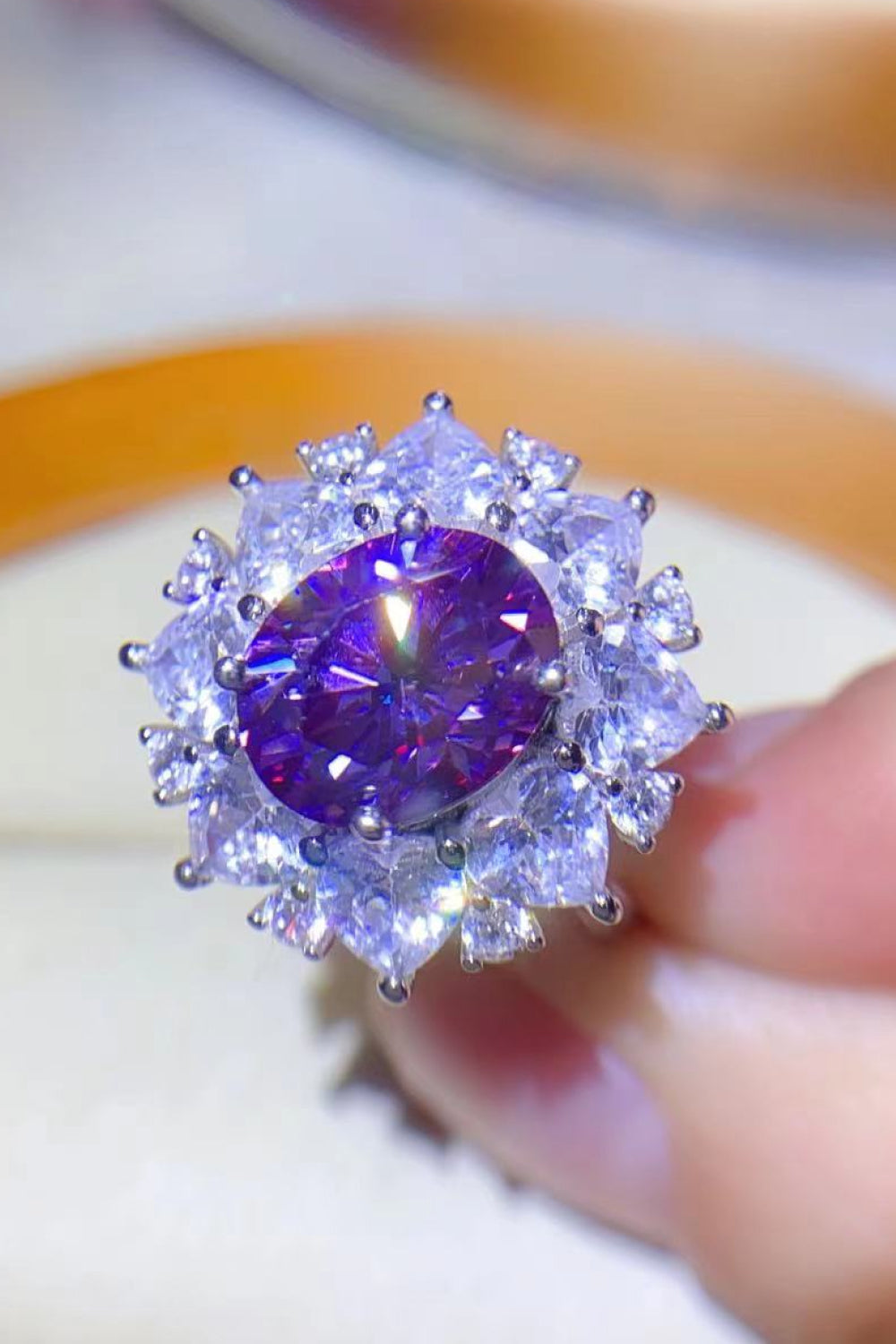 Moissanite Platinum-Plated Ring Image 1