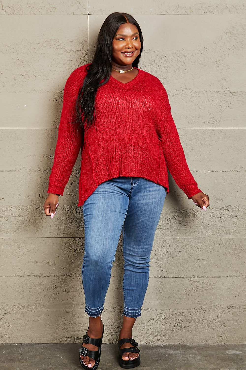 Heimish By The Fire Draped Detail Knit Sweater