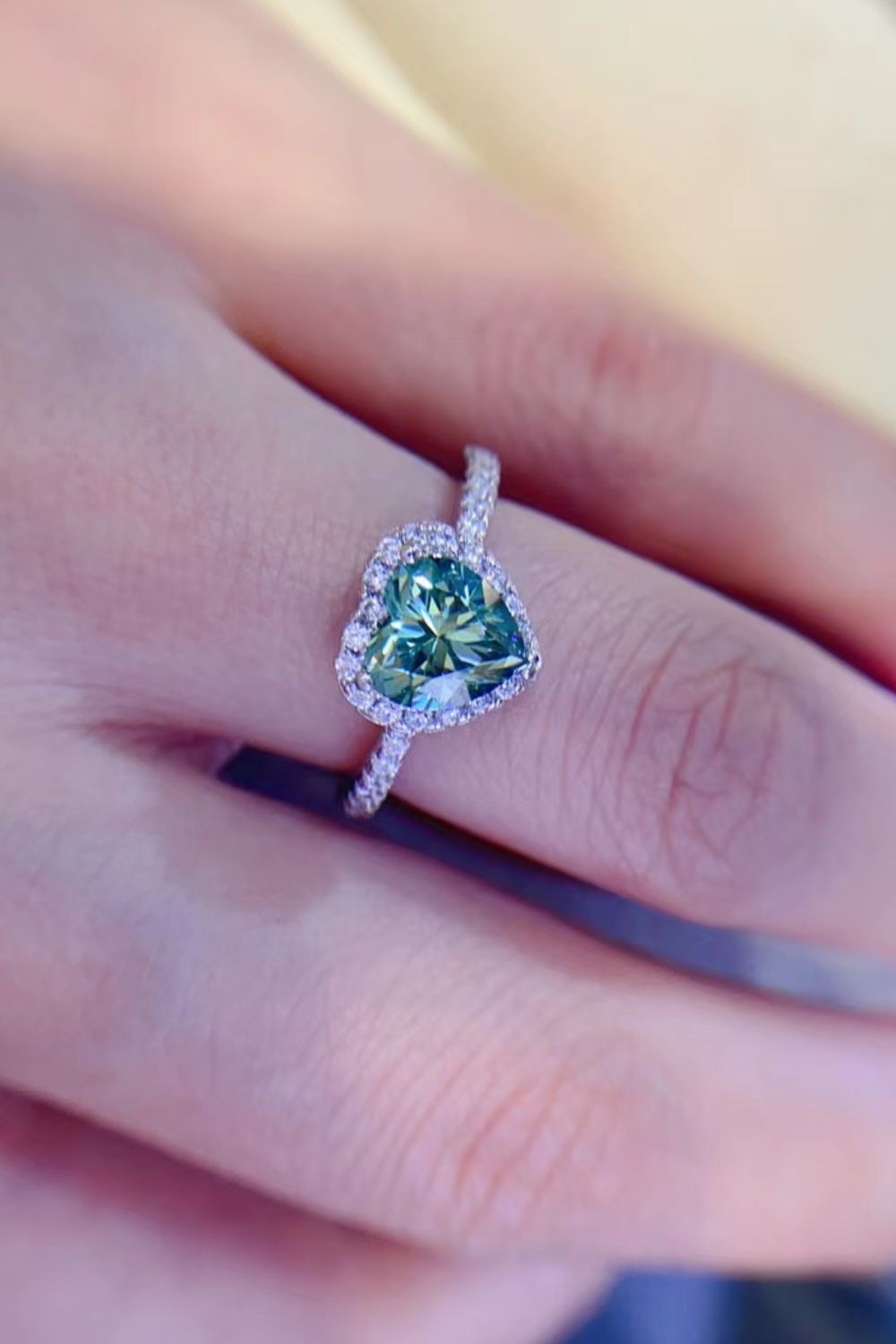 Moissanite Heart Ring Image 3