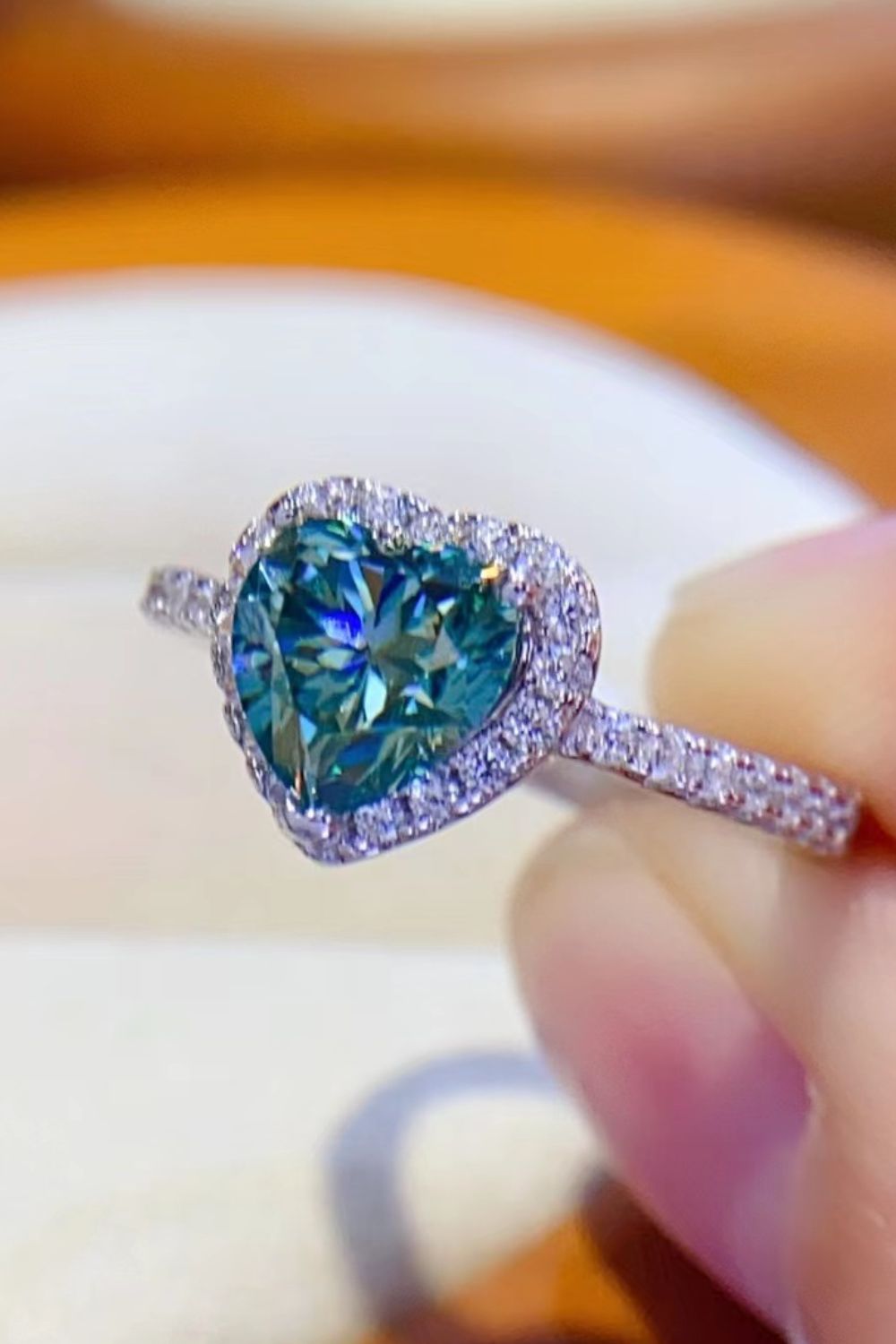 Moissanite Heart Ring Image 2
