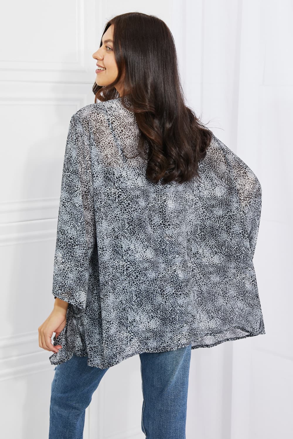 Melody Snake Print Chiffon Kimono