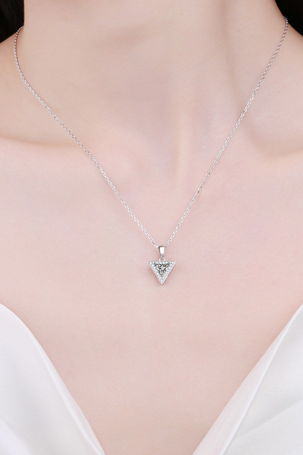 Triangle Moissanite Pendant Necklace