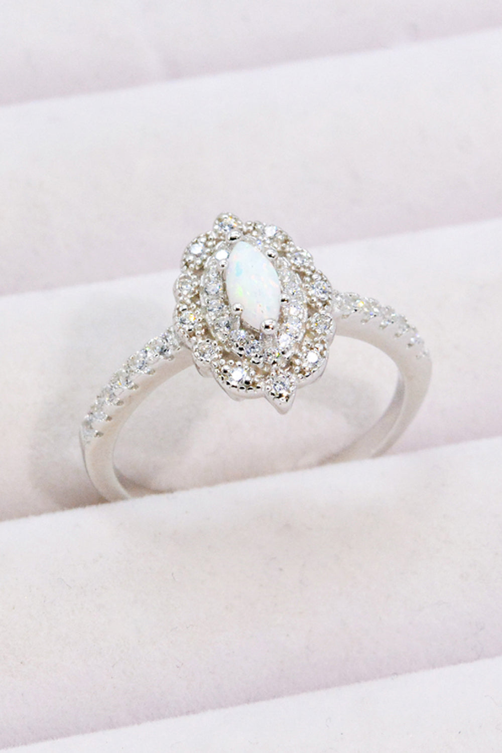 Modern Love Story Opal And Zircon Ring