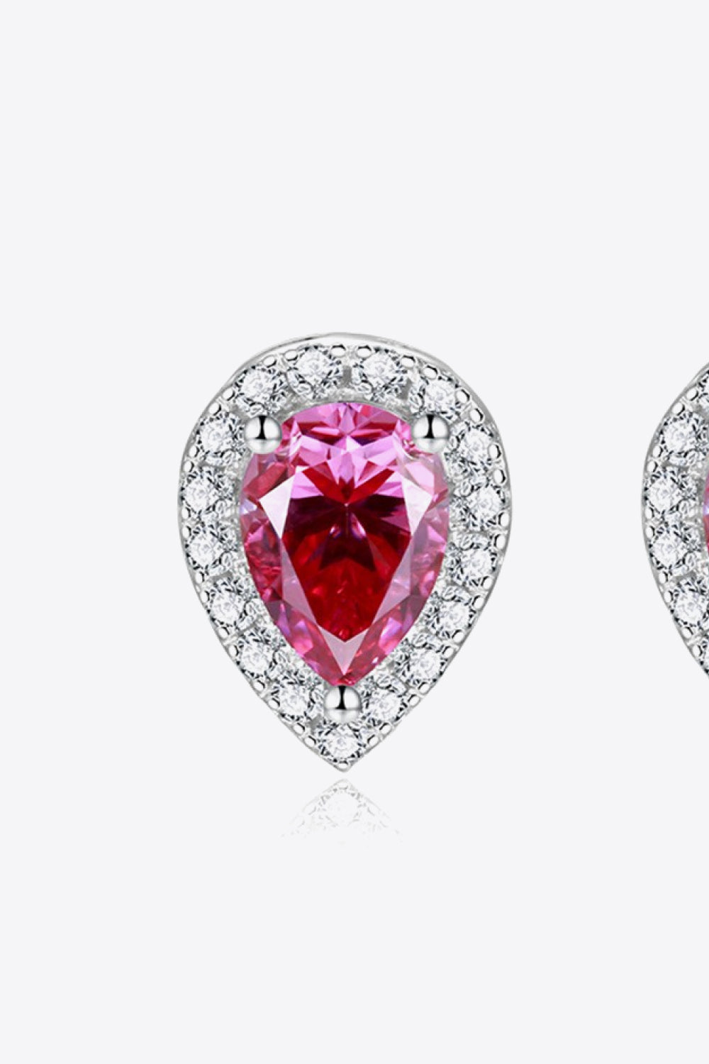 Moissanite Teardrop Stud Earrings In Rose Image2