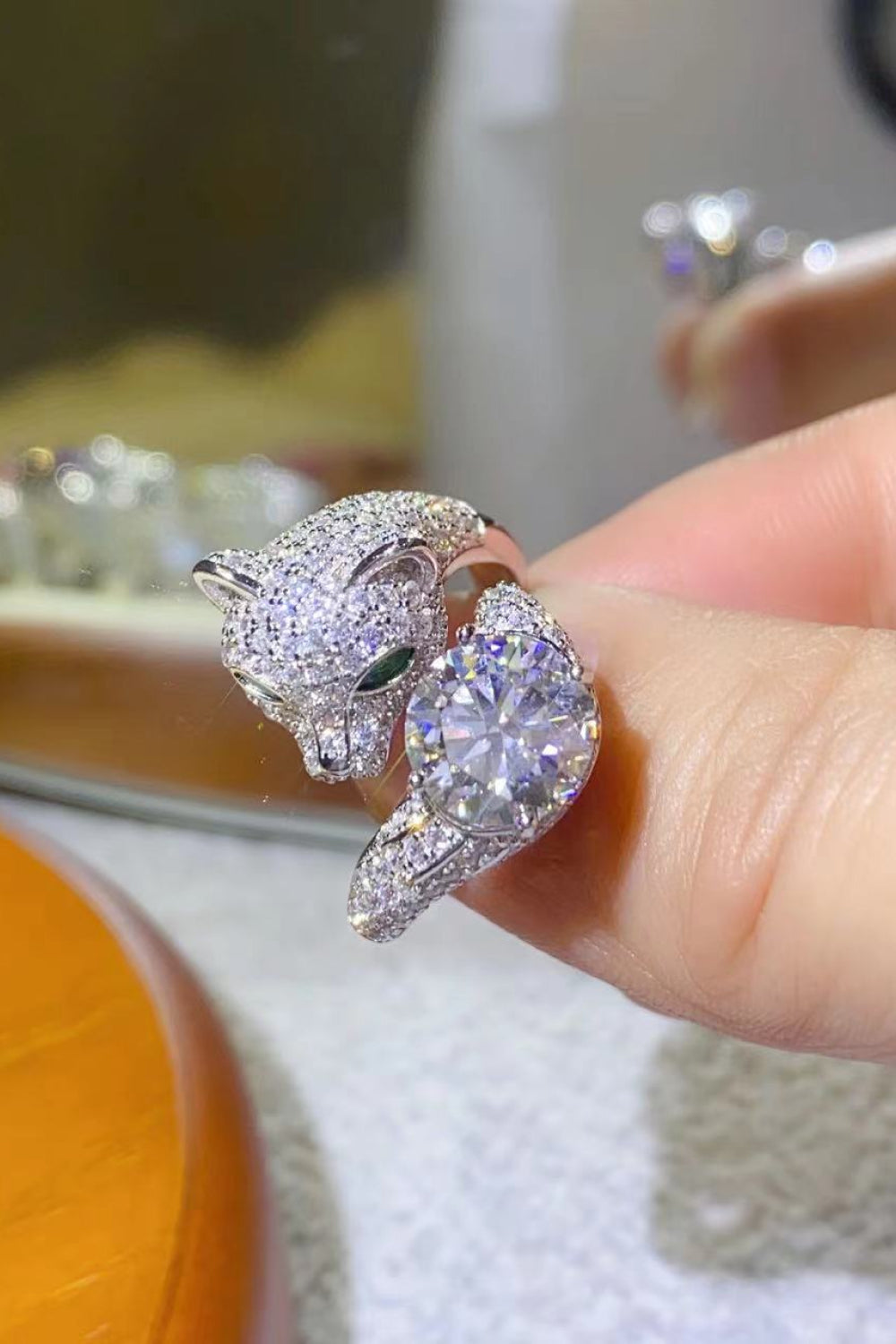 Moissanite Adjustable Animal Ring Image 3