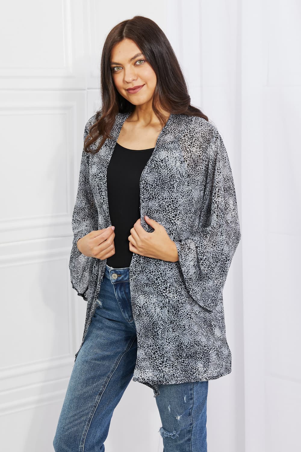 Melody Snake Print Chiffon Kimono