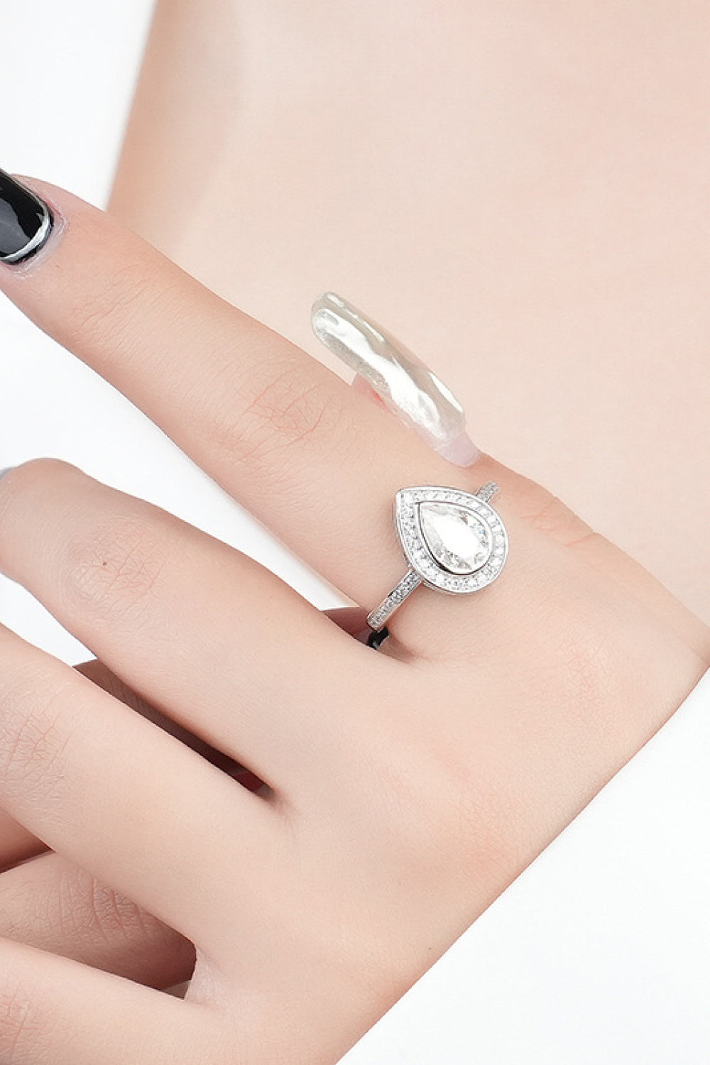 Teardrop Moissanite Ring Image2