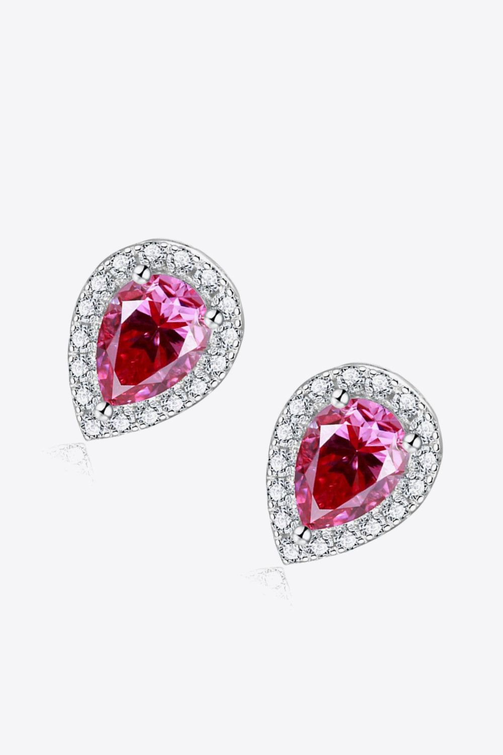 Moissanite Teardrop Stud Earrings In Rose Image1