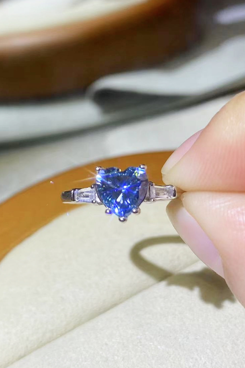 Moissanite Platinum-Plated Ring Image 2