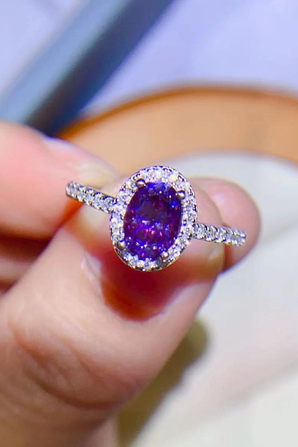 Purple Moissanite Ring Image2