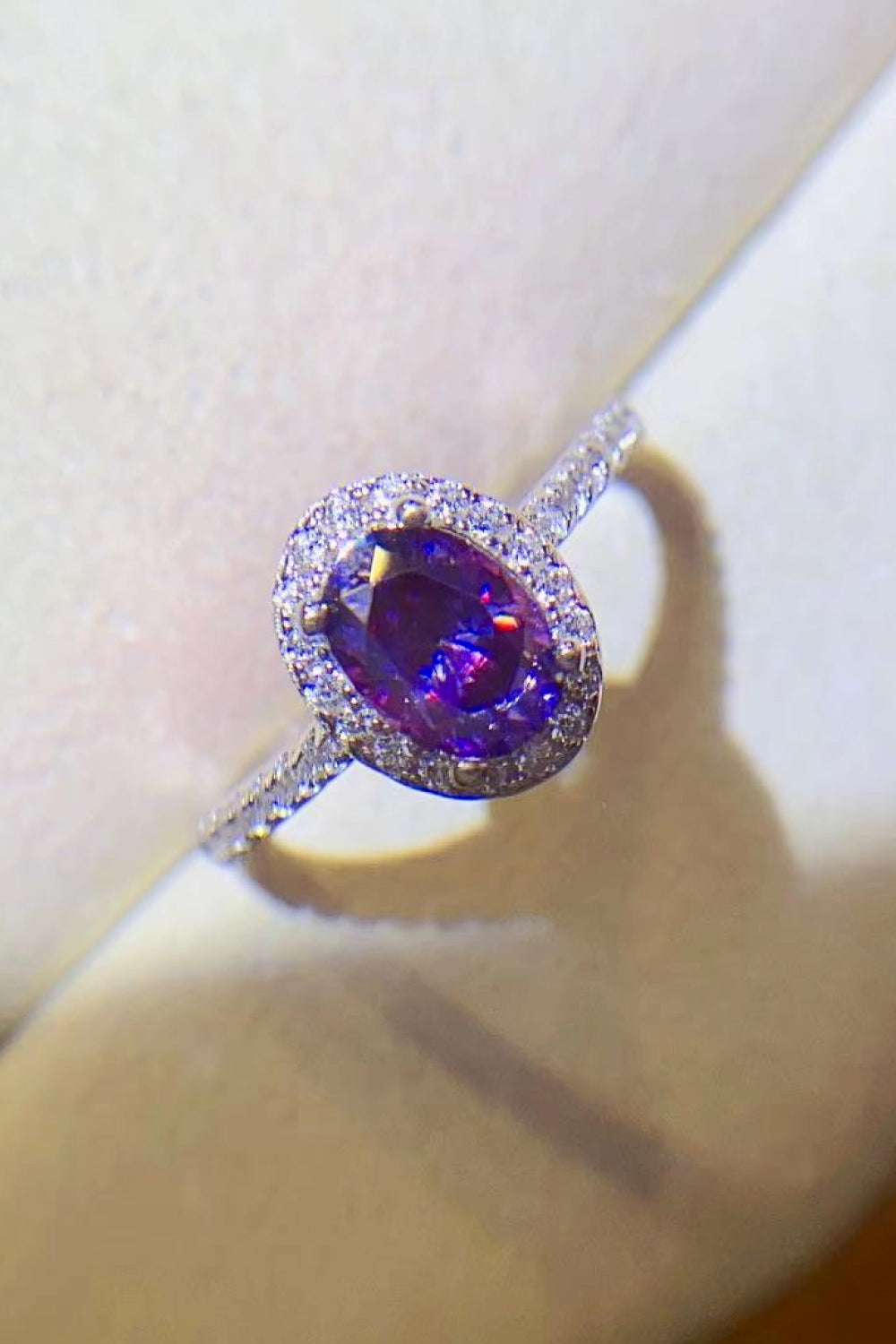 Purple Moissanite Ring Image4