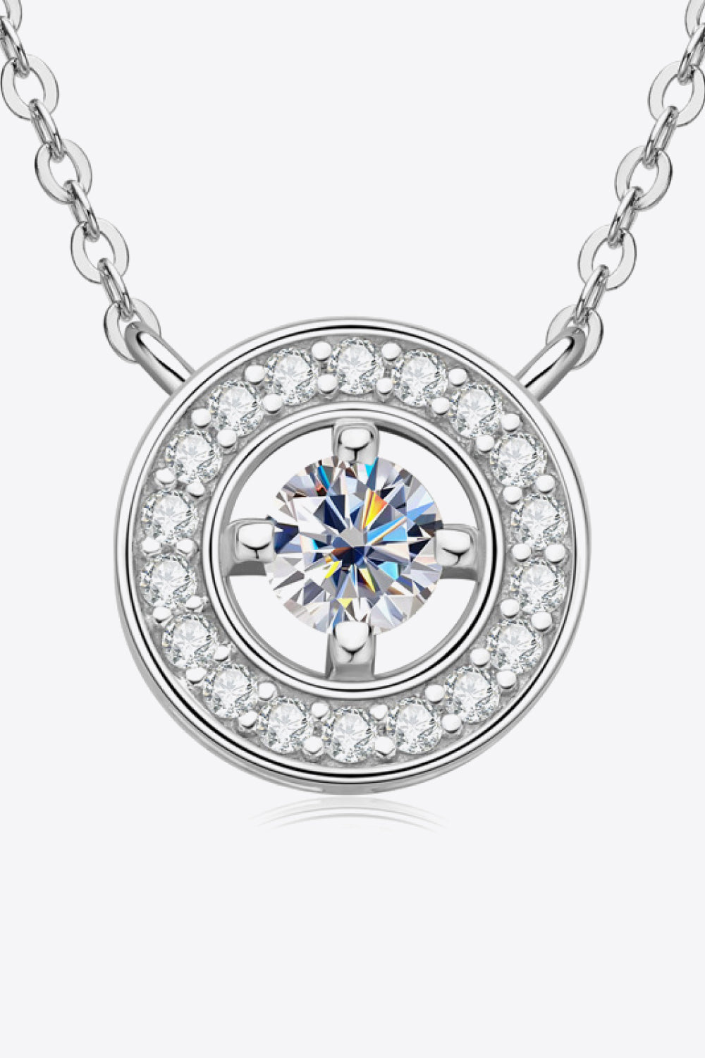 Moissanite Geometric Pendant Necklace Image2