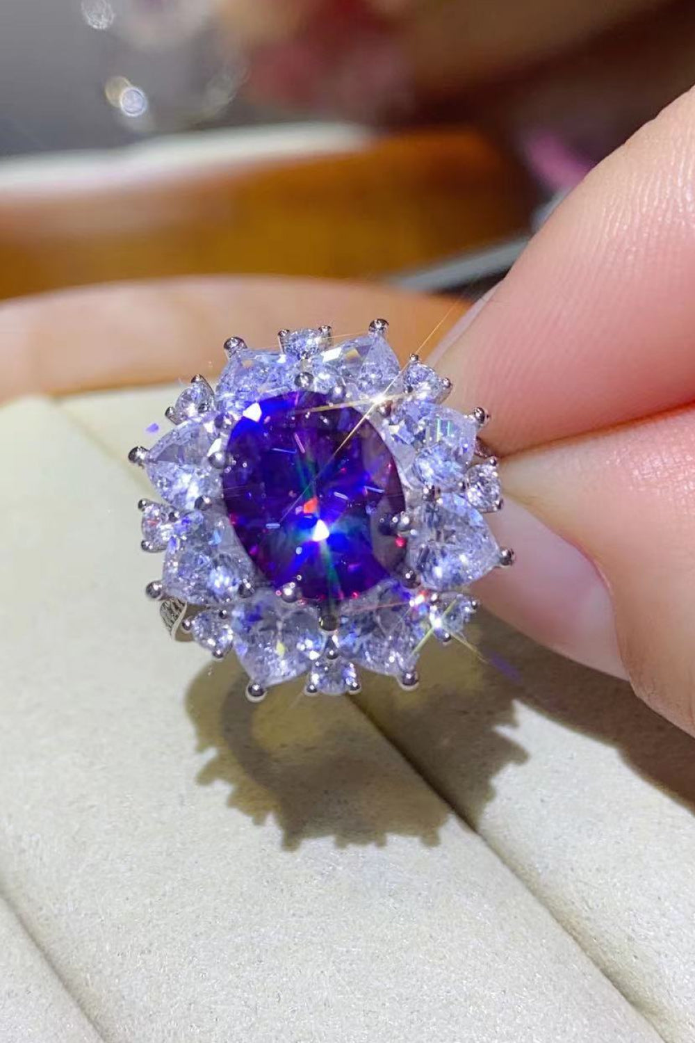 Moissanite Platinum-Plated Ring Image3