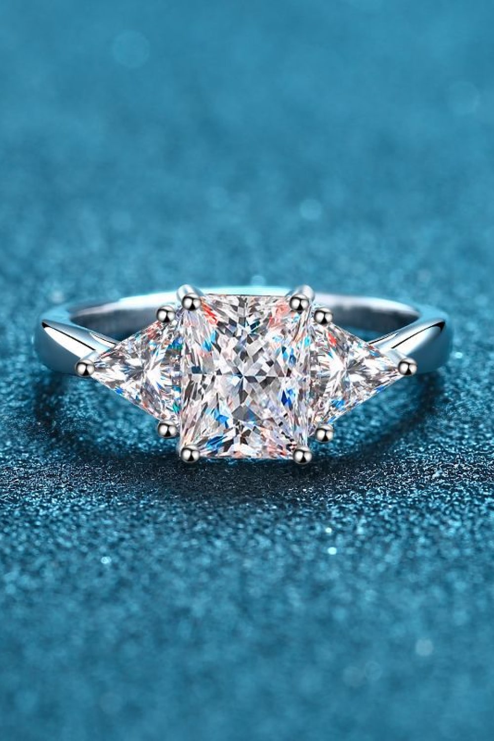Moissanite 925 Sterling Silver Rhodium-Plated Ring Image3