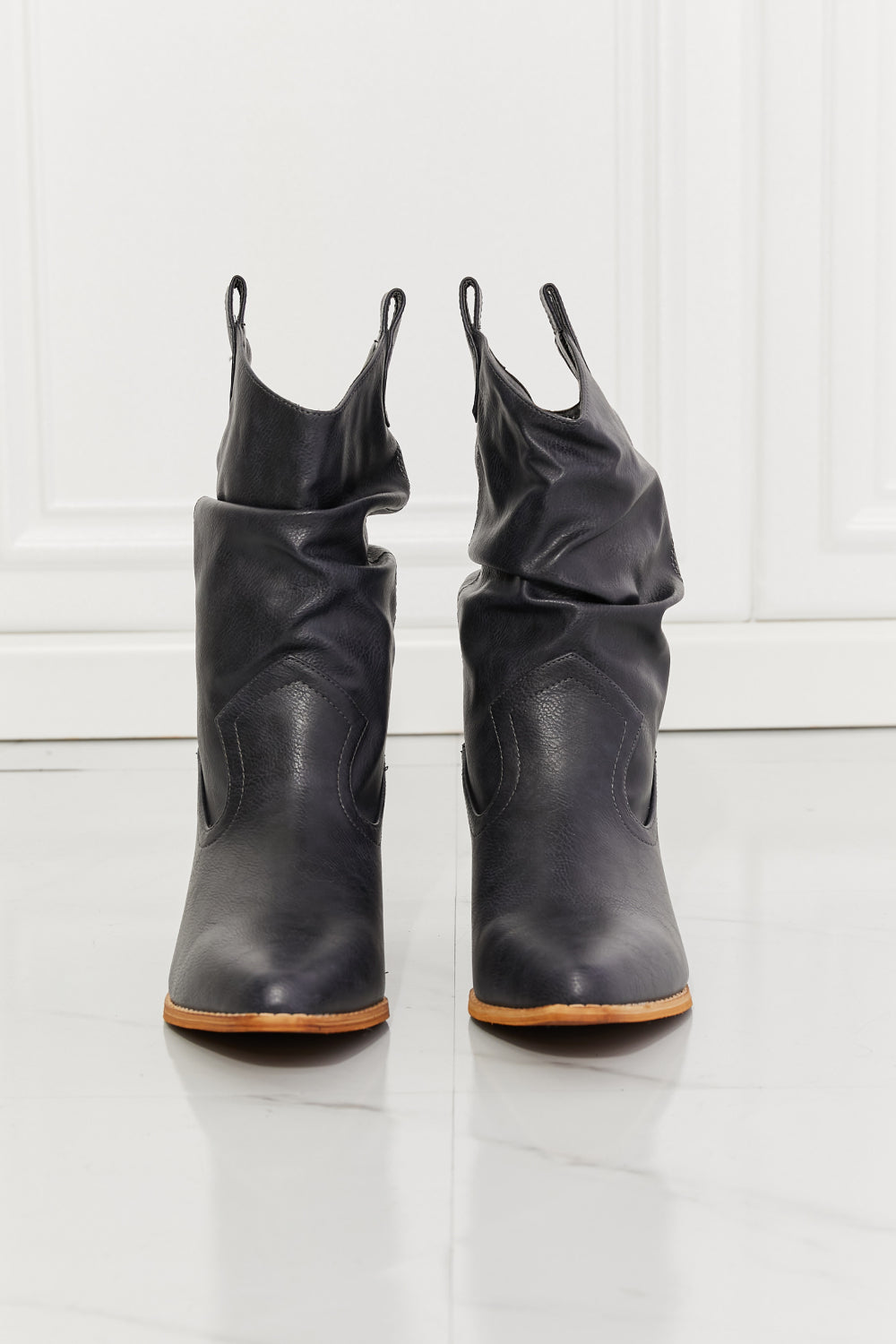 Mmshoes Better In Texas Scrunch Cowboy Boots In Navy