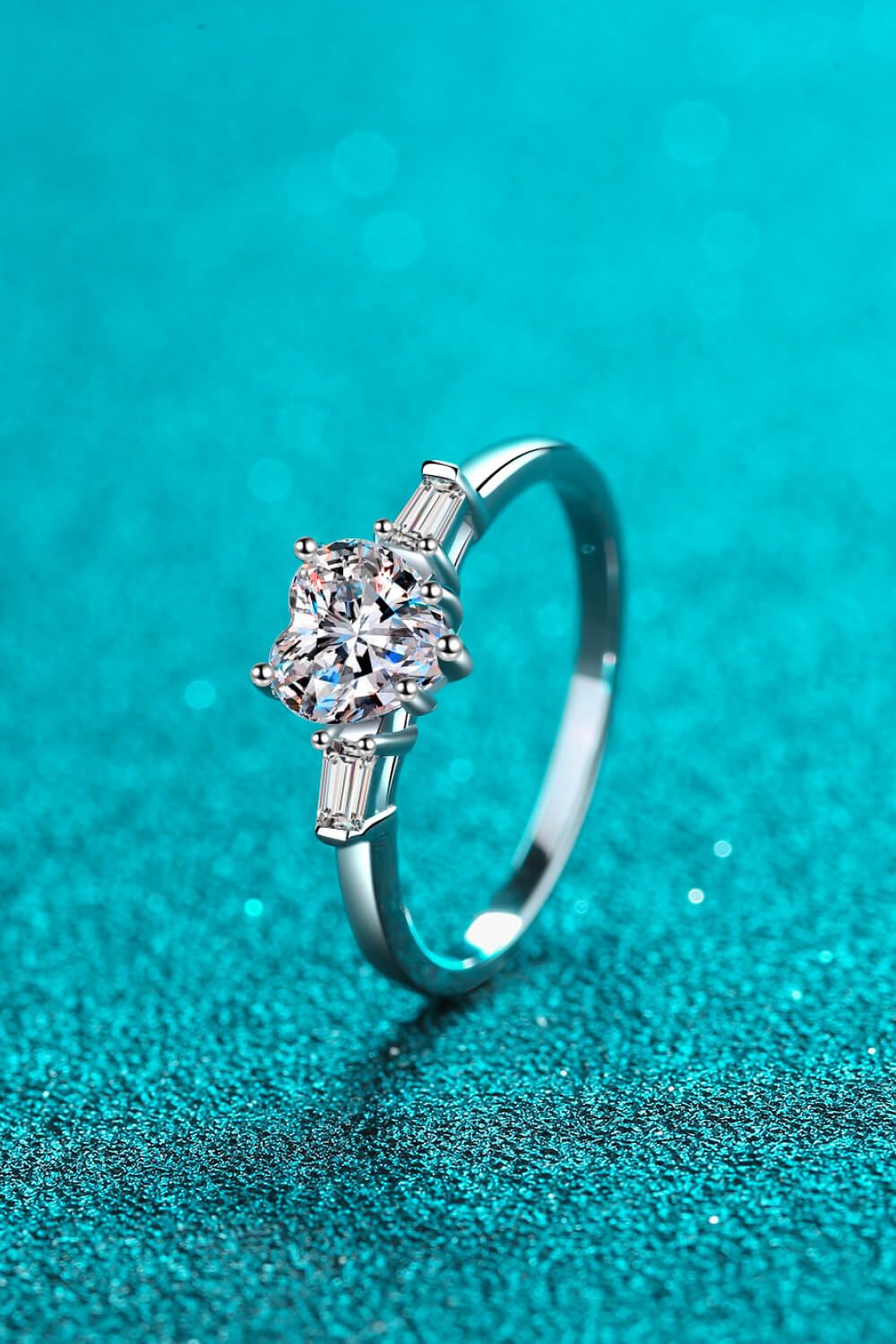 1.2 Carat Moissanite Heart Ring Image 3
