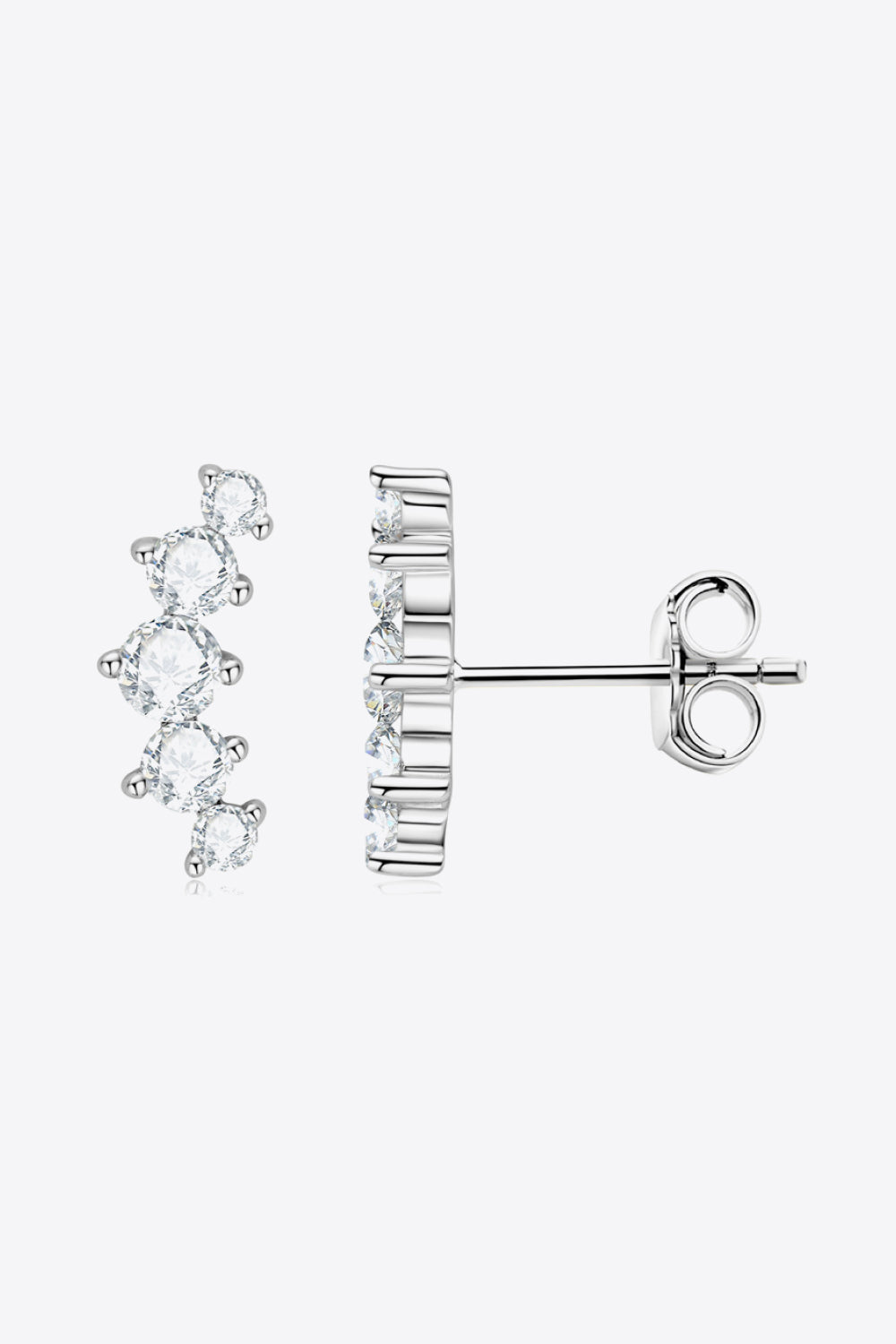 Moissanite Platinum-Plated Earrings Image2