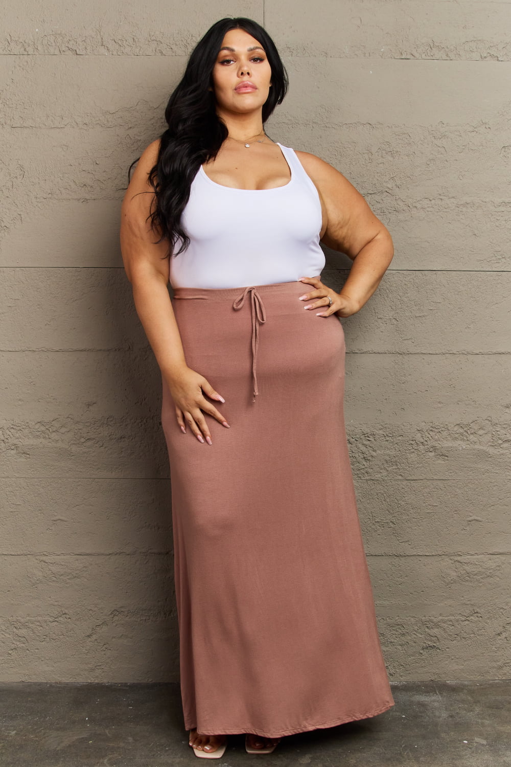 Culture Code For The Day Flare Maxi Skirt in Chocolate
