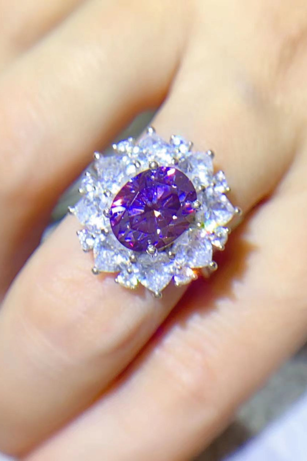 Moissanite Platinum-Plated Ring Image7