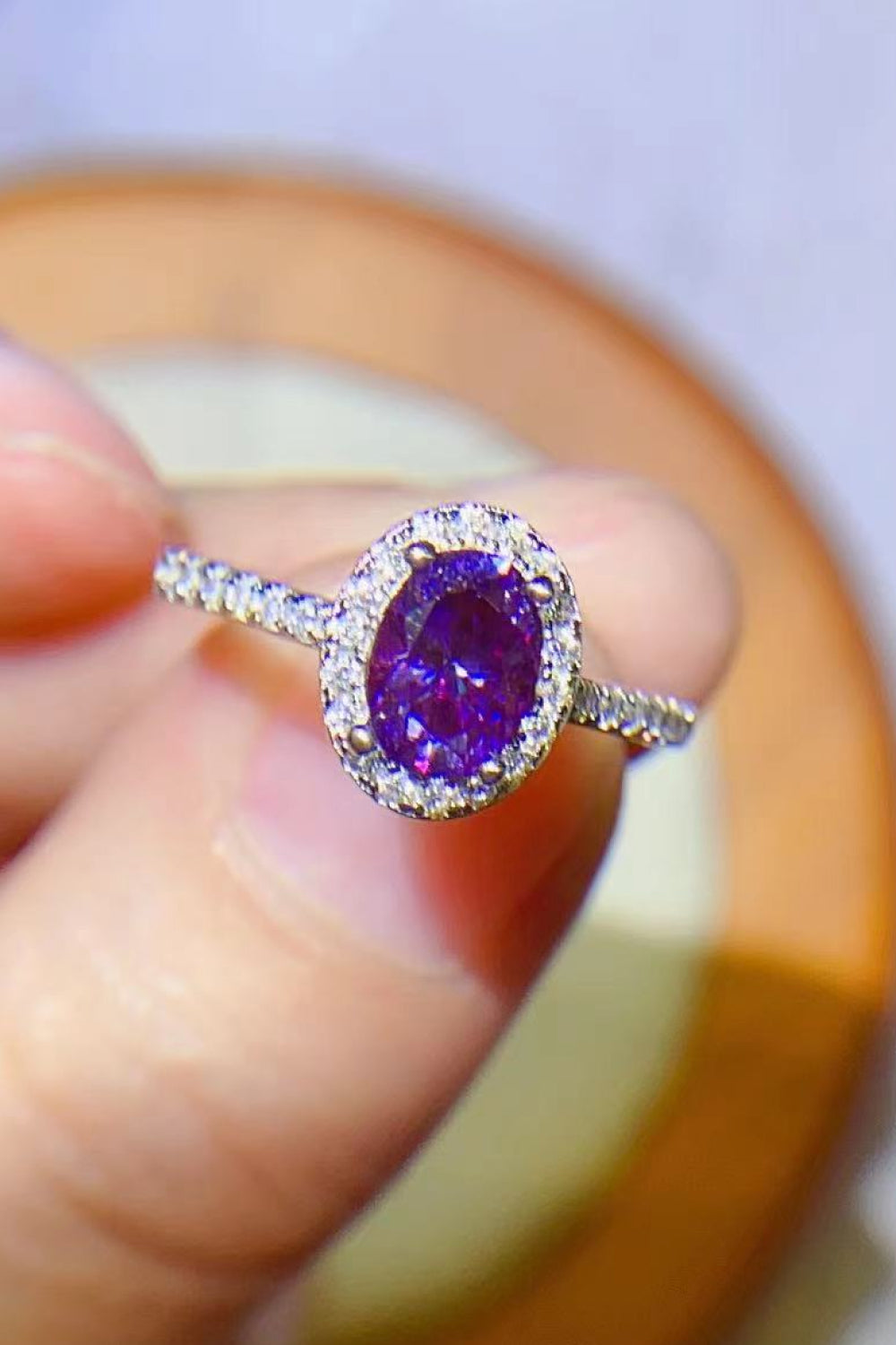 Purple Moissanite Ring Image3