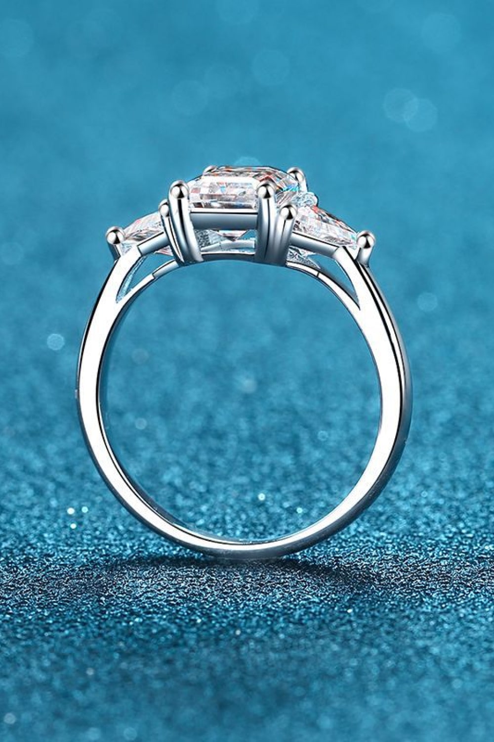 Moissanite 925 Sterling Silver Rhodium-Plated Ring Image4