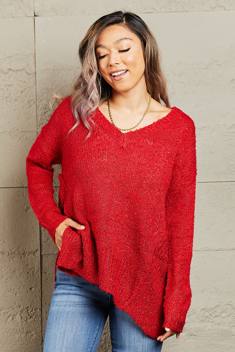 Heimish By The Fire Draped Detail Knit Sweater