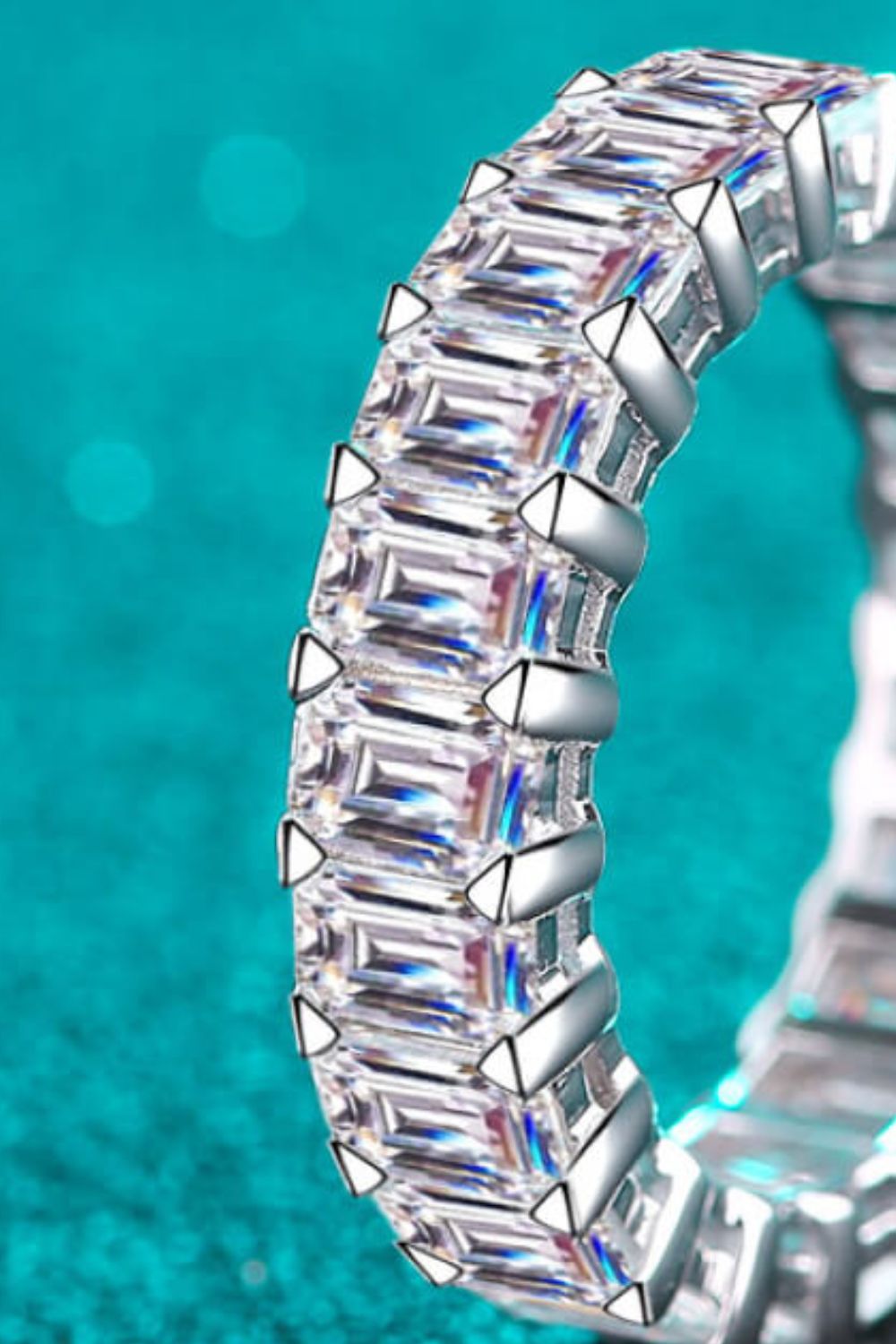 Moissanite Rhodium-Plated Ring image1