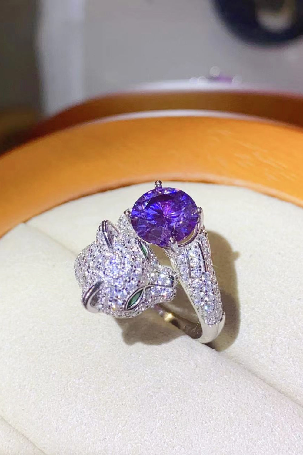 Moissanite Adjustable Animal Bypass Ring Image4