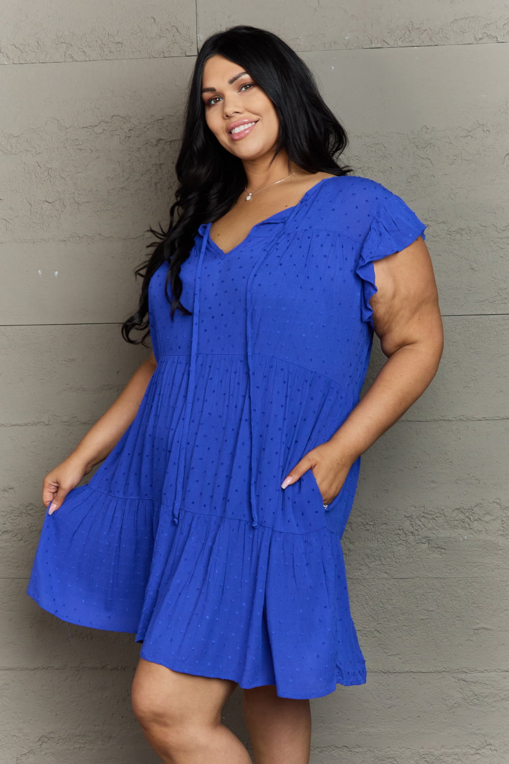 Culture Code Enchanting Elegance Peasant Neckline Tiered Dress