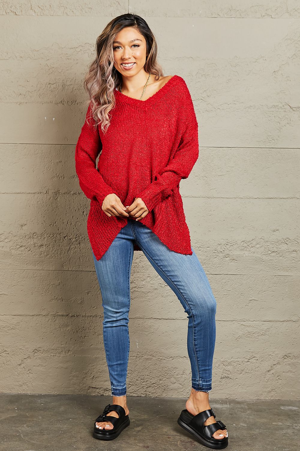 Heimish By The Fire Draped Detail Knit Sweater