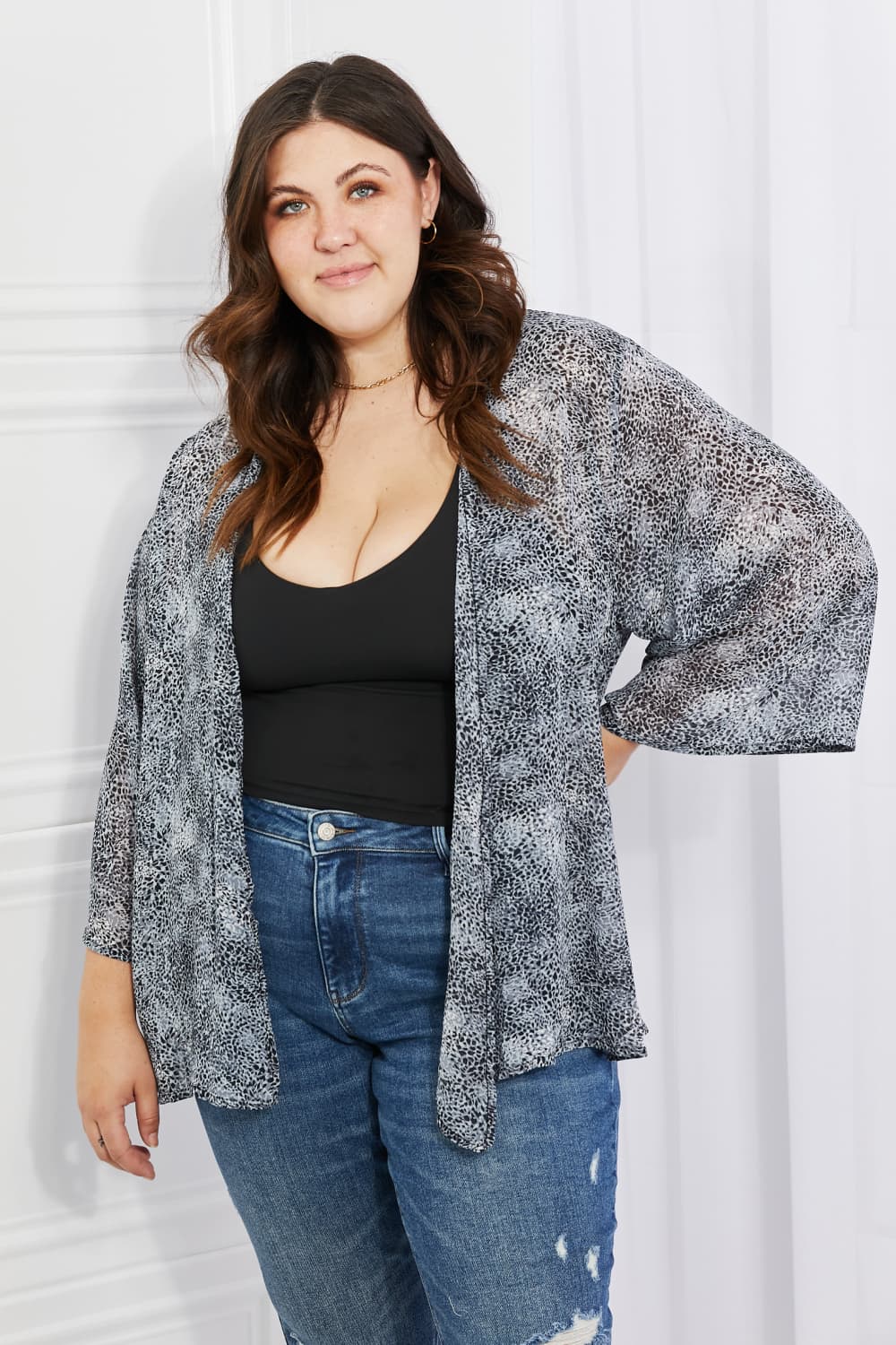 Melody Snake Print Chiffon Kimono
