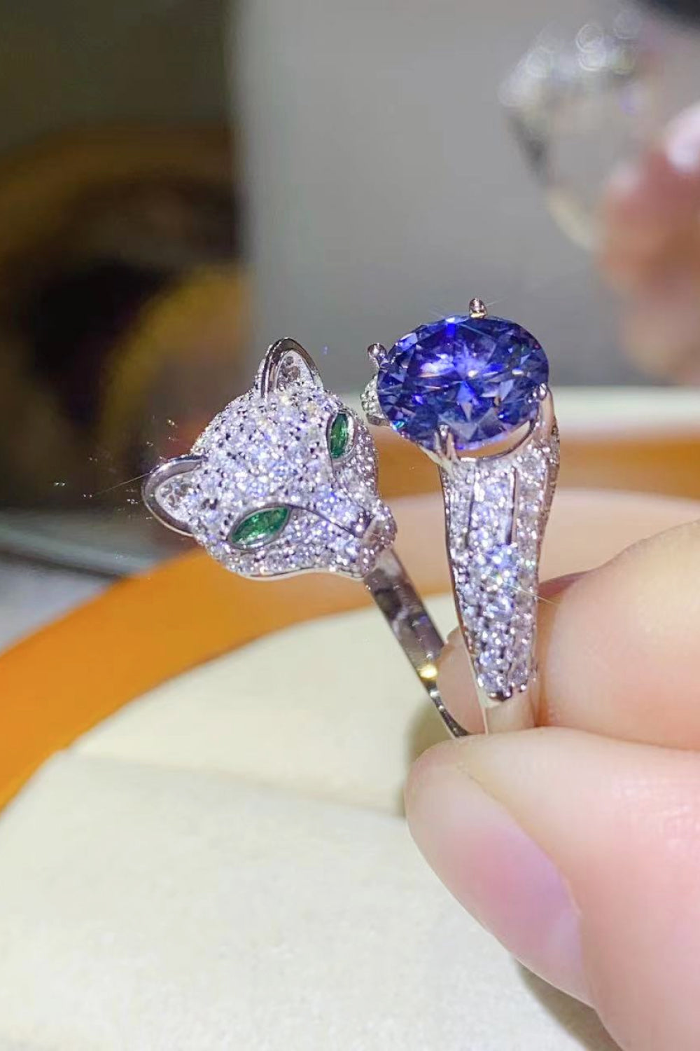 Moissanite Adjustable Animal Bypass Ring Image6