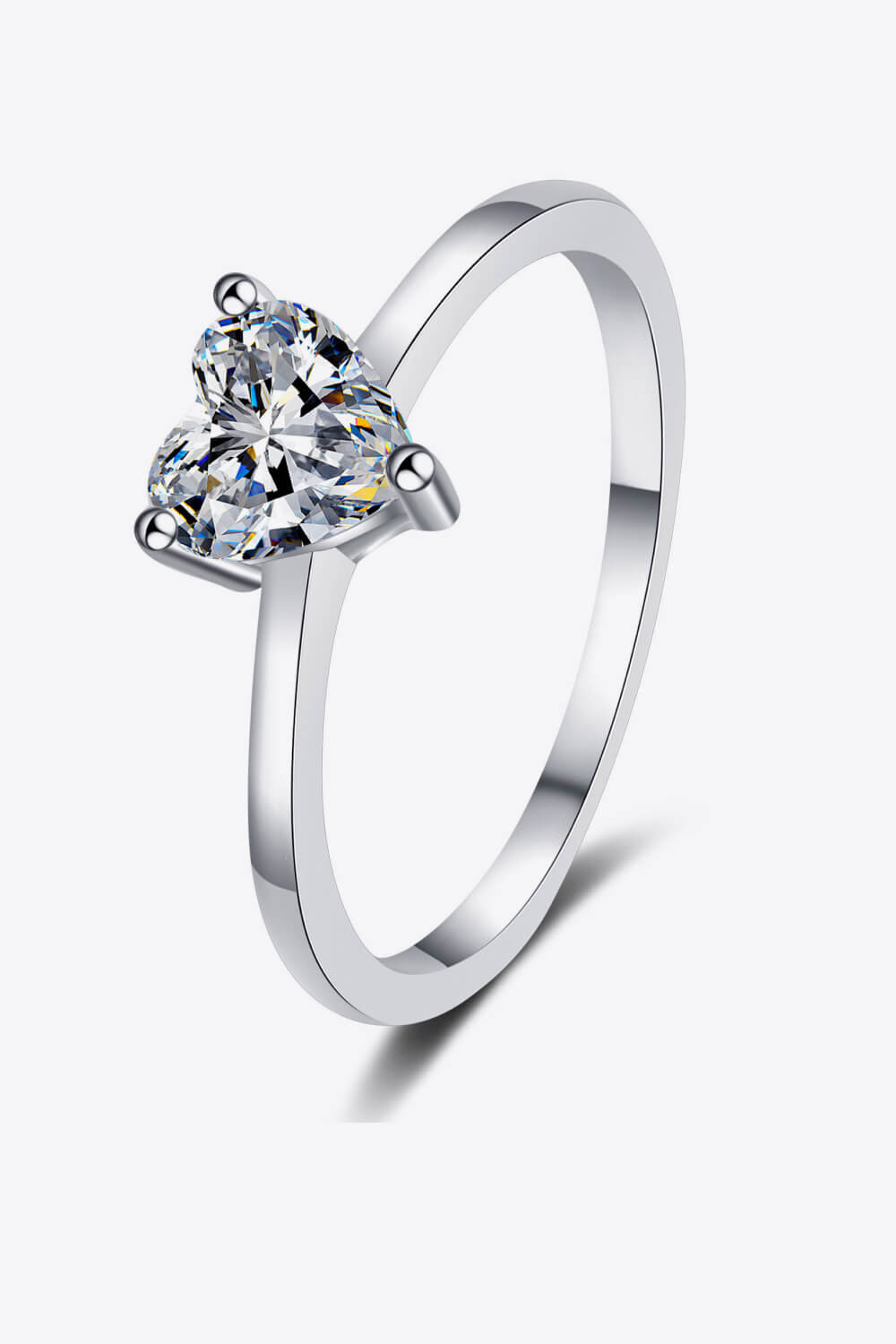 Heart-Shaped Moissanite Solitaire Ring Image2