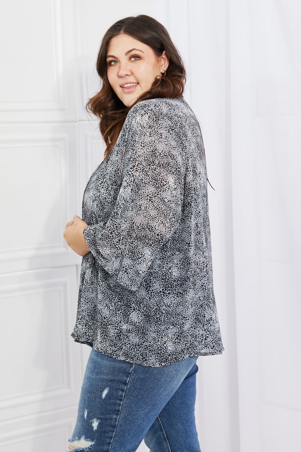 Melody Snake Print Chiffon Kimono