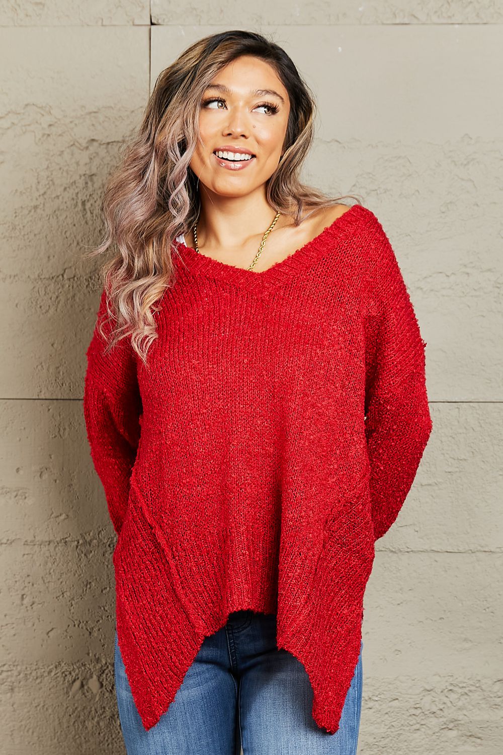 Heimish By The Fire Draped Detail Knit Sweater