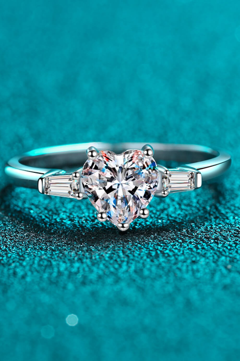 1.2 Carat Moissanite Heart Ring Image 2