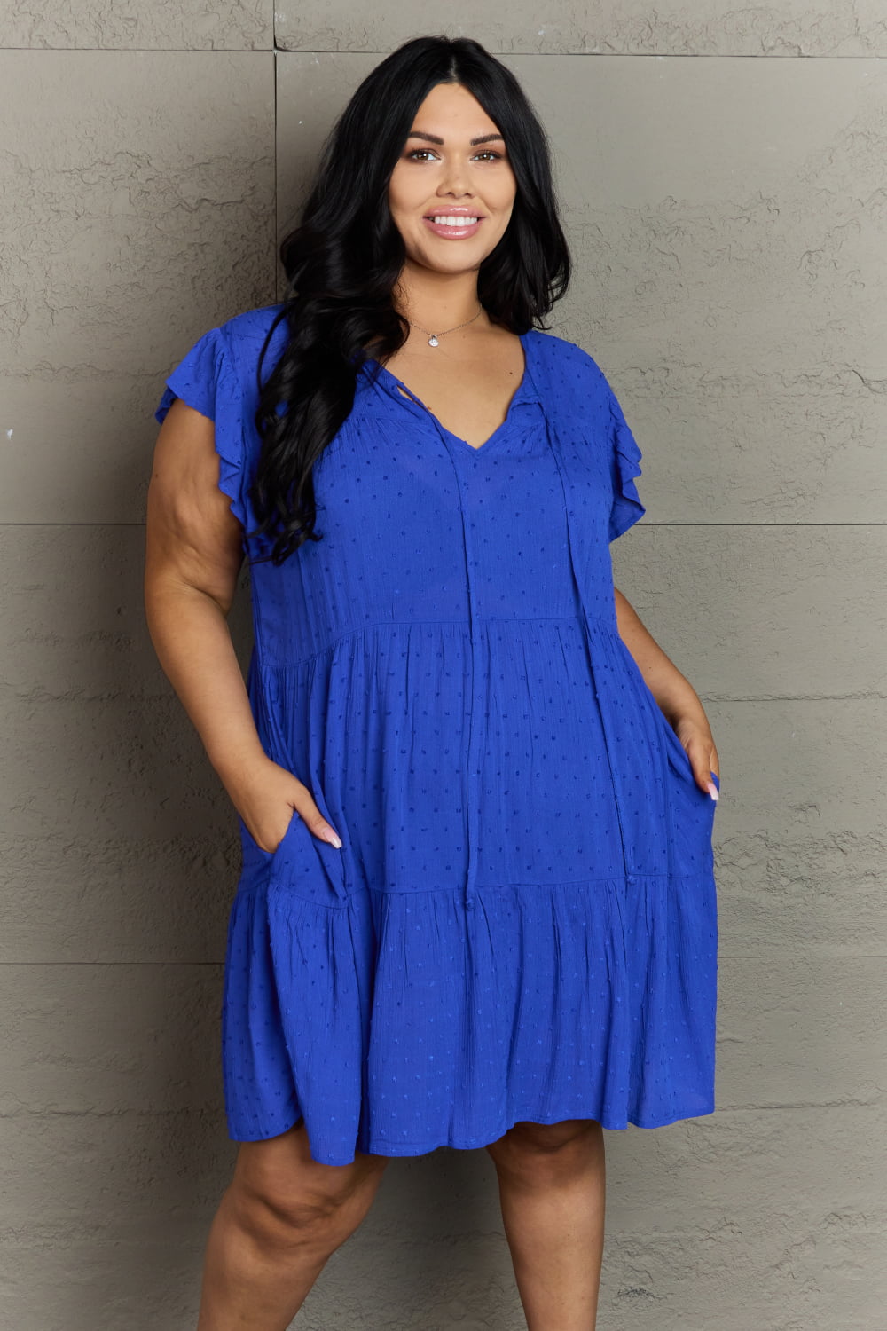 Culture Code Enchanting Elegance Peasant Neckline Tiered Dress